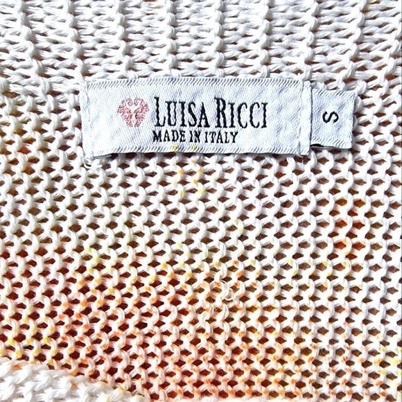 Luisa Ricci Abstract Floral Cold Shoulder Lightweight Sweater Made in Italy 🇮🇹 - Picture 8 of 8